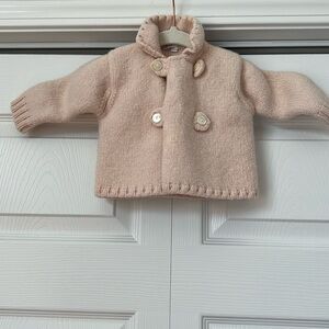Le Guignol Baby Pink Knit Cardigan Sweater Double Breasted‎ 12M Peach